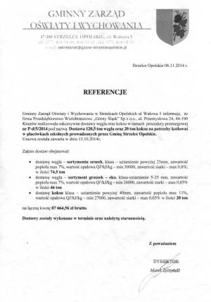 2014-11-06 Gminny Zarząd Oświaty I Wychowania Strzelce Opolskie Dostawa Groszek Orzech